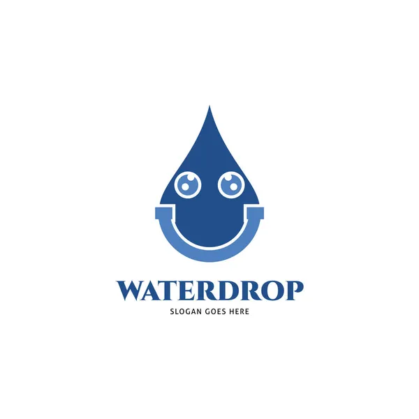 Gota Agua Con Gente Icono Vector Logo Plantilla Ilustración Diseño — Vector de stock