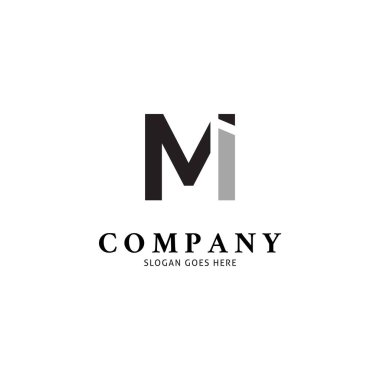 İlk Harf MI Simge Vektör Logo Şablonu Çizim Tasarımı