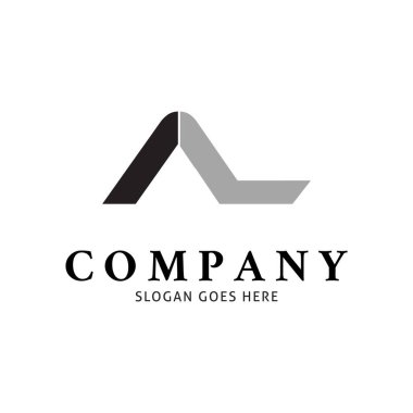 İlk Harf AL Simge Vektör Logo Şablonu Çizim Tasarımı