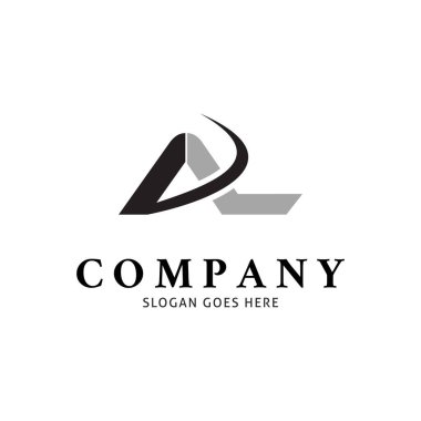 İlk Harf AL Simge Vektör Logo Şablonu Çizim Tasarımı