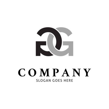 İlk Harf GG Simge Vektör Logo Şablonu Çizim Tasarımı