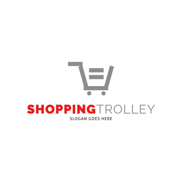 Shopping Trolley Icon Vector Logo Template Illustration Design — Vetor de Stock