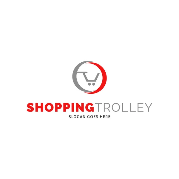 Shopping Trolley Icon Vector Logo Template Illustration Design — ストックベクタ