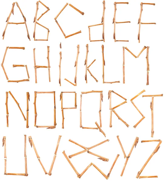 Γραμματοσειρά από ξύλινα κλάδους — Φωτογραφία Αρχείου