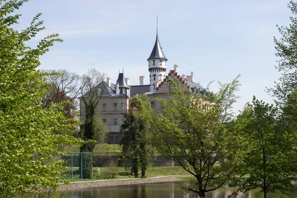 Castle Radun Mirrored Lake Czech Republic — Stock Photo, Image