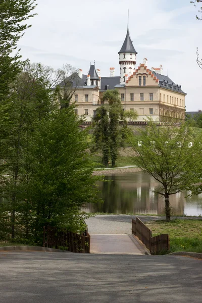 Castle Radun Mirrored Lake Czech Republic — Stock Photo, Image