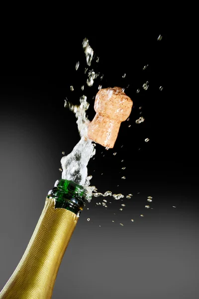 Celebration theme with splashing champagne Royalty Free Stock Photos
