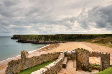 barafundle bay, pembrokeshire, kumlu plaj.
