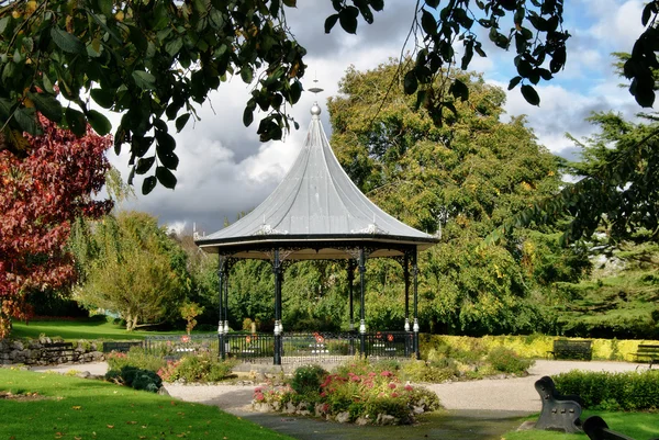 Bandstand i haver, Grange-Over-Sands, Cumbria - Stock-foto