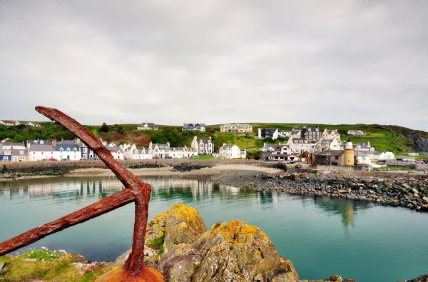 Portpatrick harbour and rusty anchor — Stock Photo, Image