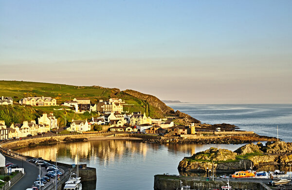 View of Partpatrick harbour at dusk