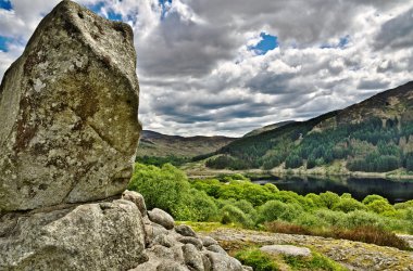 Bruce's stone above Loch Trool clipart