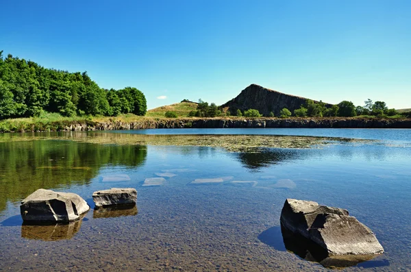 cawfields ocağı, Hadrian Duvarı görünümünü