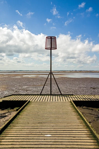 Régi mentőcsónak móló, lytham st annes — Stock Fotó