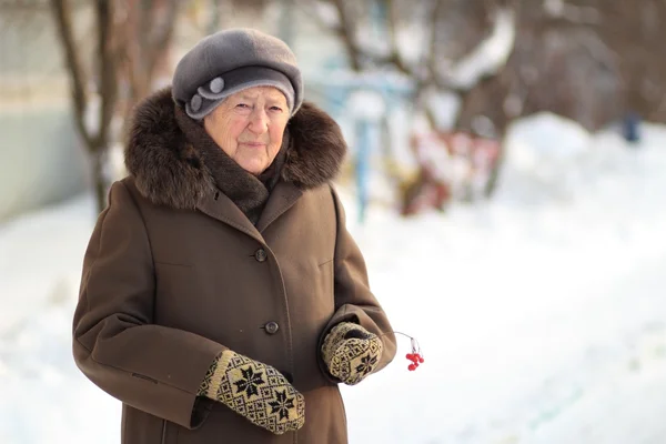 歳の女性の冬のポートレート — ストック写真