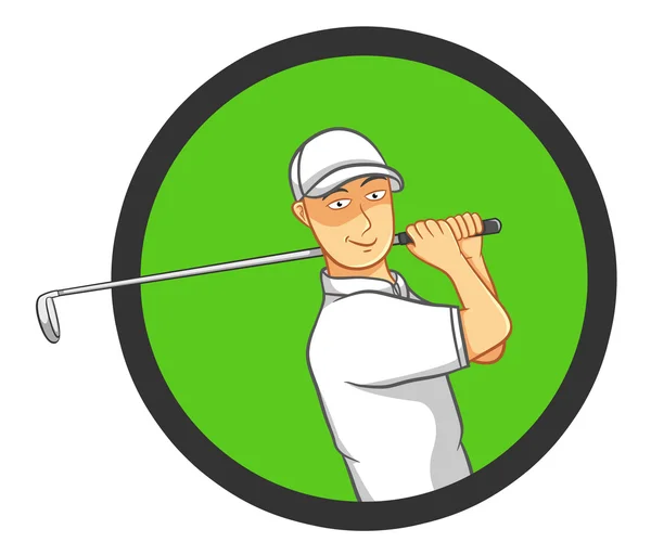 Giocatore di golf maschile — Vettoriale Stock
