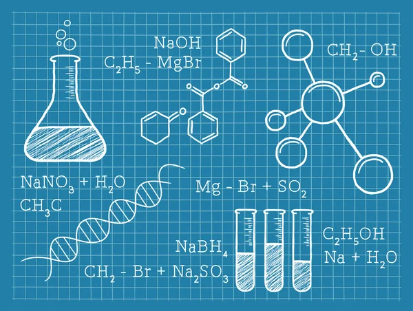 Chemie, chemické prvky, věda — Stockový vektor