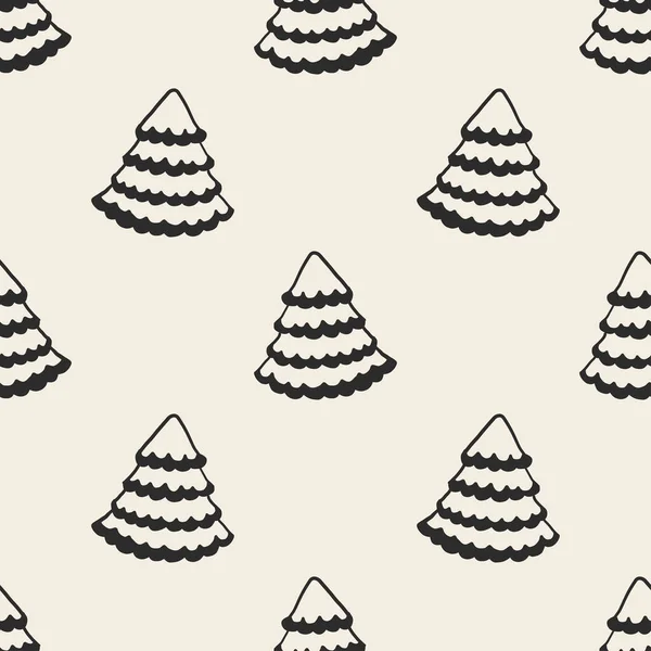 Seamless Monochrome Christmas Pattern Background Layer Pine Tree — Stock Vector