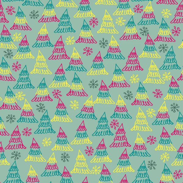 Seamless Christmas Festive Pattern Background Cute Hand Draw Colorful Layers — стоковый вектор