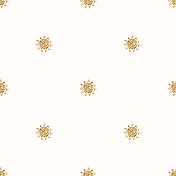 Seamless Golden Sunny Dot Glitter Pattern Background Wink Vector Pattern — 图库矢量图片