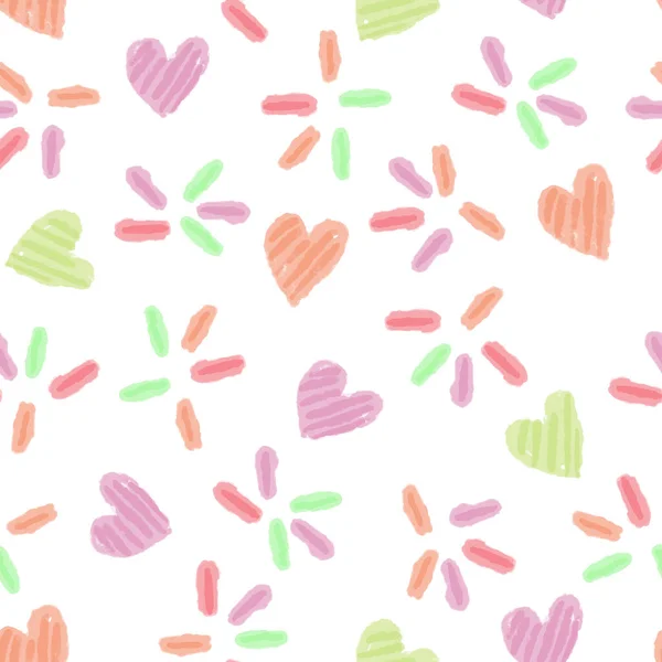 Seamless Valentine Day Pattern Background Spaerkle Heart Valentine Card — Stock Vector