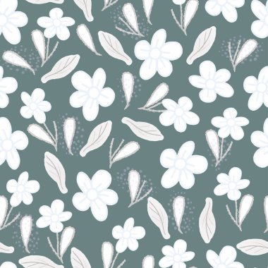 Kusursuz karalama el çizimi çiçek arkaplanı, şirin tebrik kartı veya kumaş