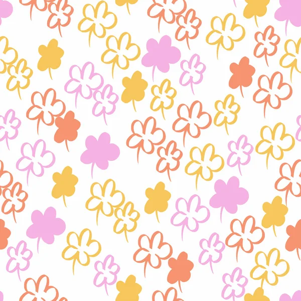 Nahtlose Mehrfarbige Gänseblümchen Blume Hintergrund — Stockvektor
