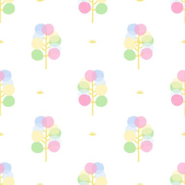 Kusursuz tatlı şeker şirin ağaç desenli arka plan