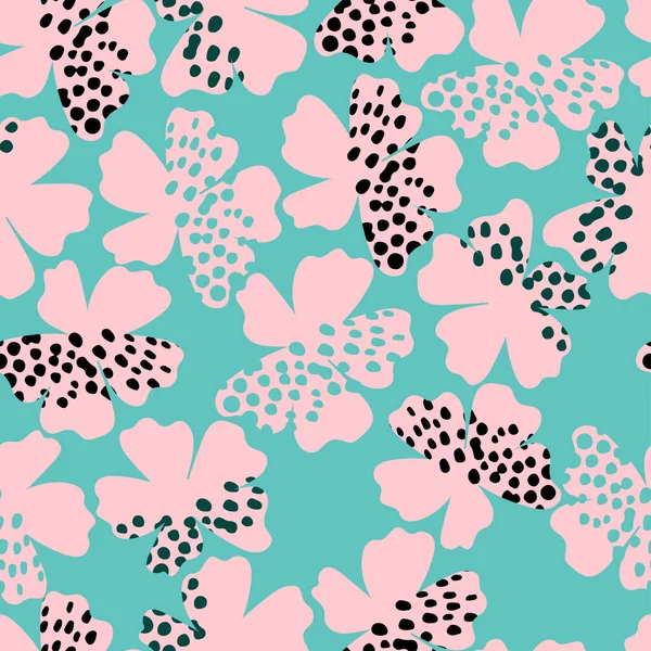Fond Motif Fleur Sans Couture Point Coloré — Image vectorielle