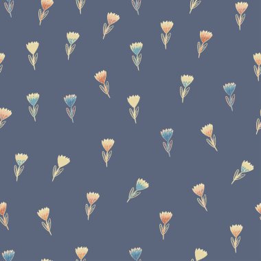 Kusursuz ve küçük çiçek desenli arkaplan, tebrik kartı