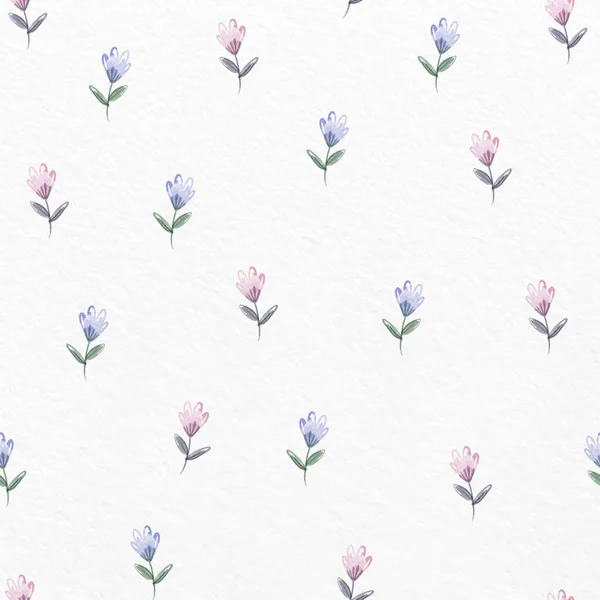 Nahtlose Kleine Aquarell Blumenmuster Hintergrund Grußkarte — Stockvektor