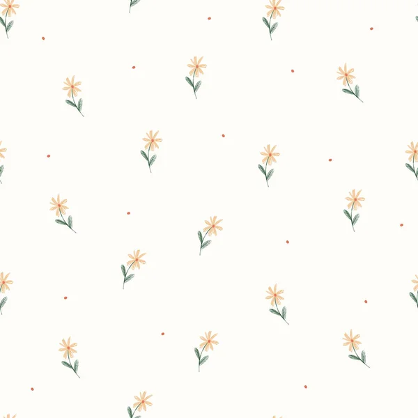Fond Motif Fleur Minuscule Sans Couture Carte Vœux Doux — Image vectorielle