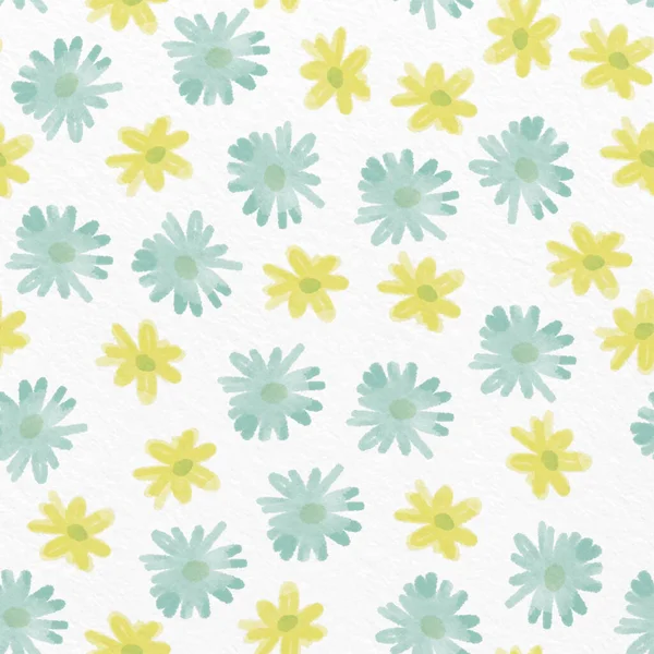 Motif Fleur Marguerite Bicolore Sans Couture Sur Fond Blanc Carte — Image vectorielle