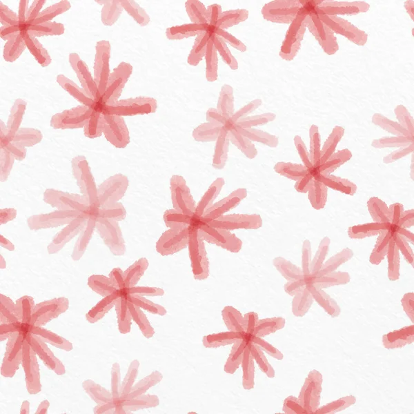 Seamless Hand Drawn Pattern Ppaper Background Red Flower Greeting Card — Archivo Imágenes Vectoriales