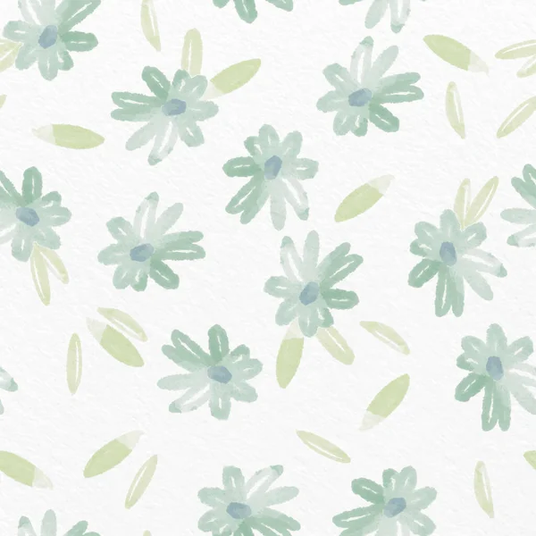 Seamless Nature Pattern Background Watercolour Flower Greeting Card Fabric — Stockvektor