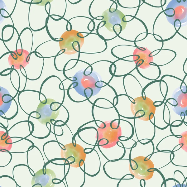 Seamless Hand Drawn Pattern Background Doodle Flowers Greeting Card Fabric — Archivo Imágenes Vectoriales