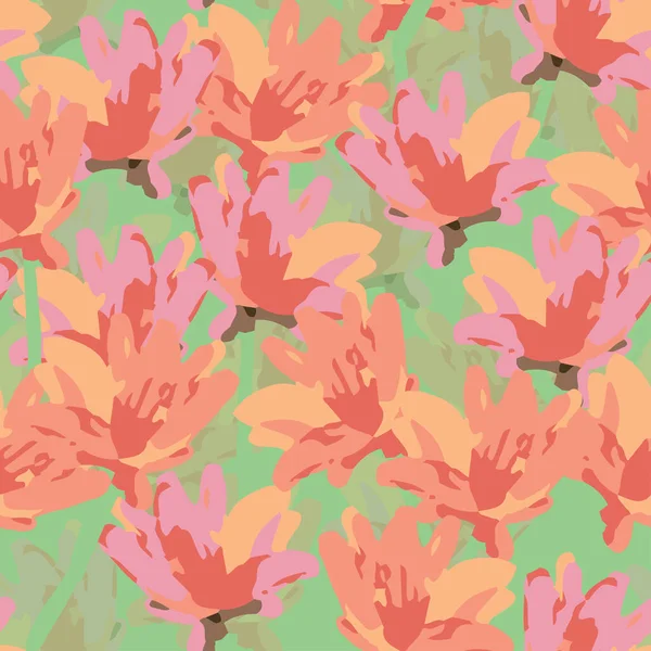 Nahtlose Bunte Blüten Muster Hintergrund Grußkarte Oder Stoff — Stockvektor