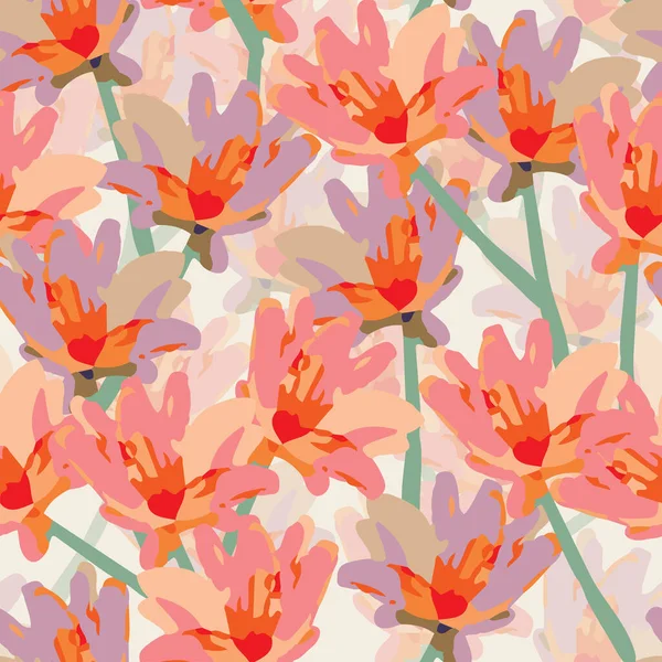 seamless abstract blooms pattern background , greeting card or fabric