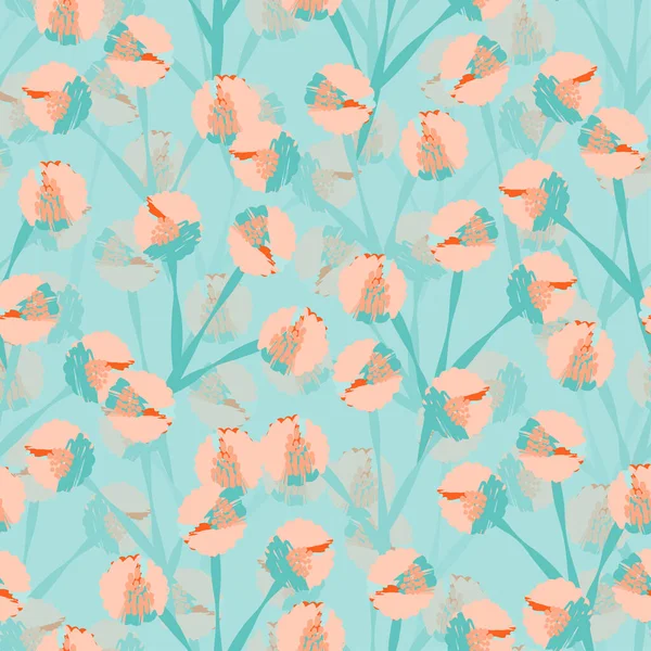 Fond Motif Fleurs Abstraites Twotone Sans Couture Carte Vœux Tissu — Image vectorielle