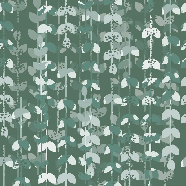 Бесшовный Смешанный Зеленый Ползучий Растительный Узор Фон Поздравительная Открытка Ткань — стоковый вектор