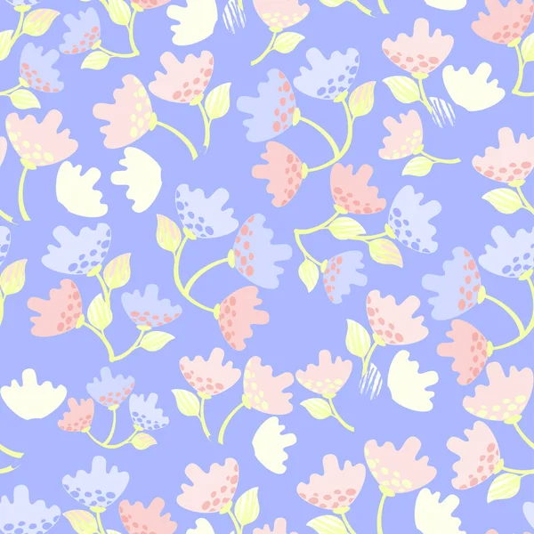 Sömlös Pastell Små Blommor Mönster Bakgrund Gratulationskort Eller Tyg — Stock vektor
