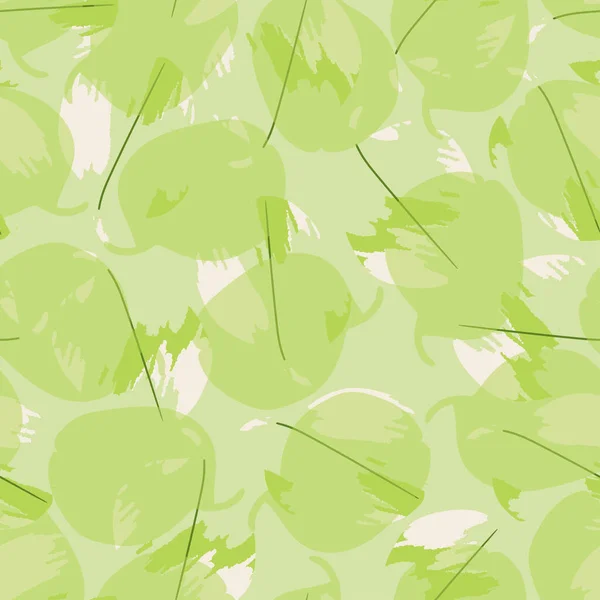 Seamless Green Leafs Pattern Background Greeting Card Fabric — Stock vektor