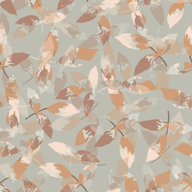 Kusursuz karalama monokrom yapraklar desen arka plan, tebrik kartı veya kumaş