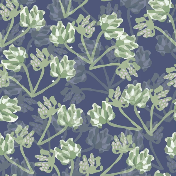 Seamless Pattern Background Green Abstract Flower Bush Greeting Card Fabric — Image vectorielle