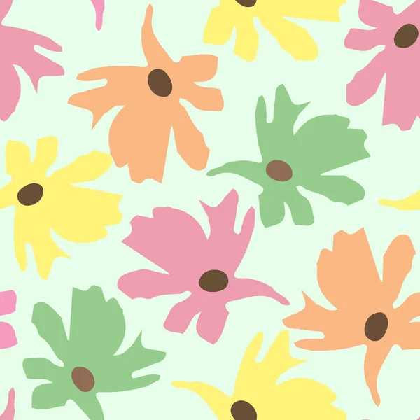 Fleurs Multicolores Carte Vœux Tissu — Image vectorielle