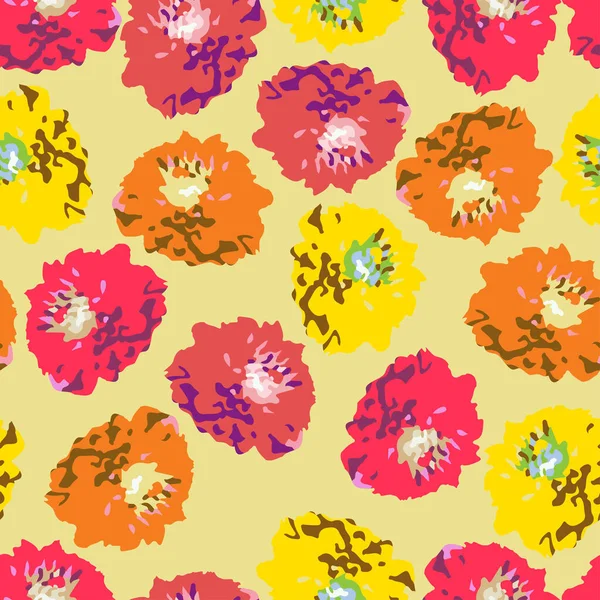 seamless plants pattern background with mixed flowers , greeting card or fabric