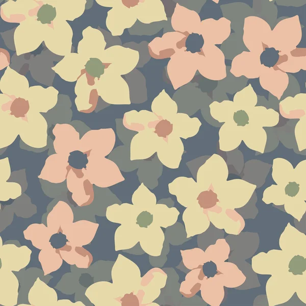 Seamless Plants Pattern Background Little Flower Greeting Card Fabric — Stockvector