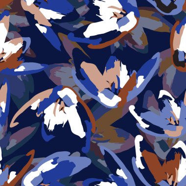 Karışık renkli çiçekler, tebrik kartı veya kumaş içeren kusursuz bitki desenli arkaplan