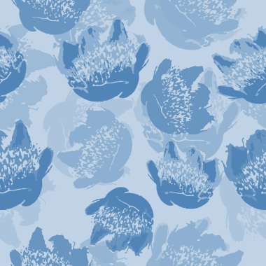seamless abstract blue flowers pattern background , greeting card or fabric