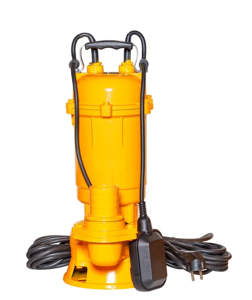 Bomba Fecal Sumergible Drenaje Color Amarillo Para Bombeo Rápido Aguas —  Fotos de Stock